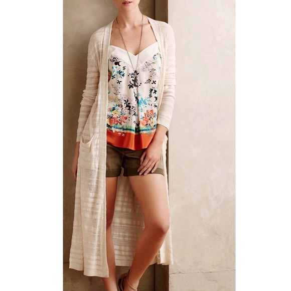 Anthropologie Sweaters - Anthropologie Sz M Moth Striped Duster Cardigan